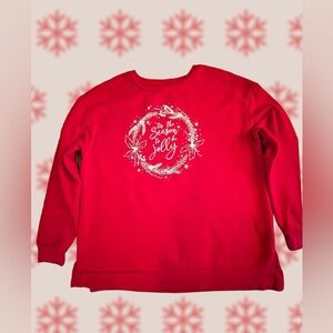 Christmas Long-Slv, Red Sweatshirt Women’s Size Large